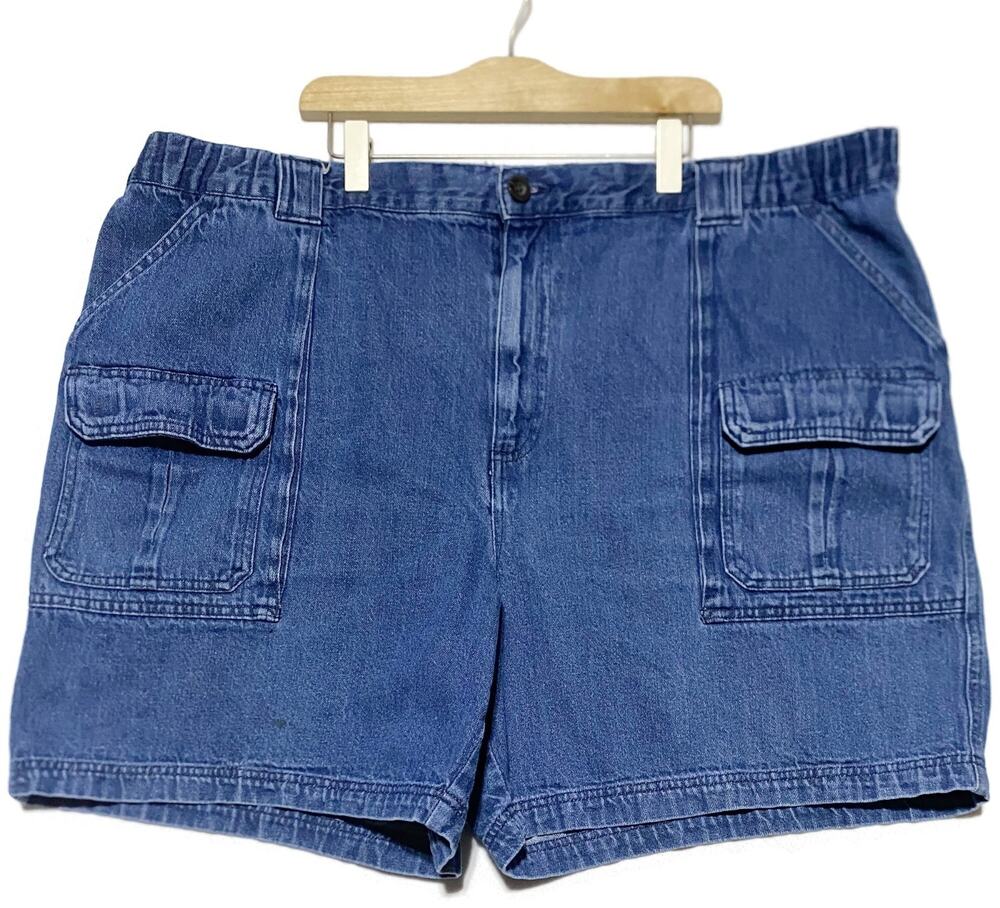Men's Croft & Barrow Size 44 Blue Denim Cargo Zip Jean Shorts
